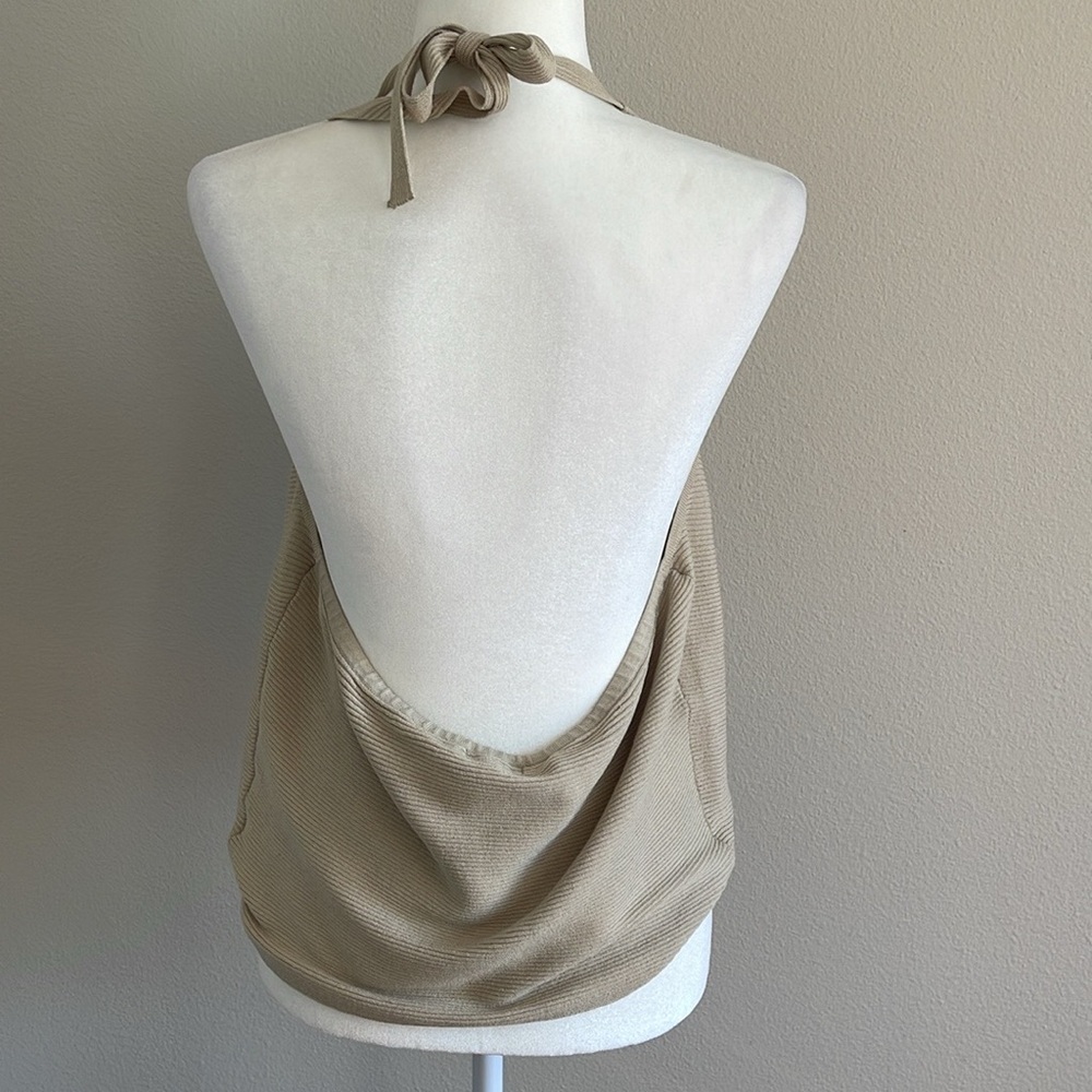 New Cream Halter Neck Top Size L - Picture 3 of 5